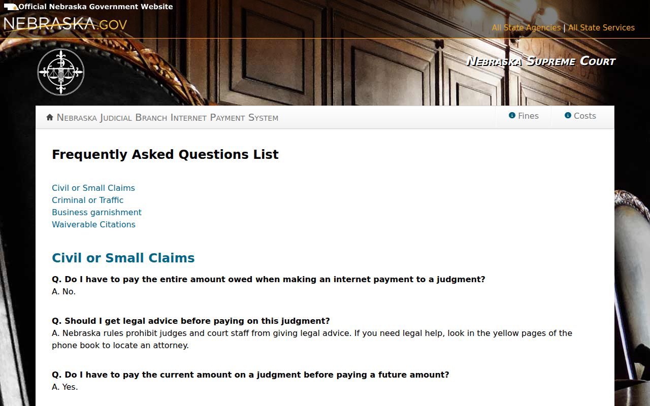 Madison County bench warrant payment categories and court instructions
