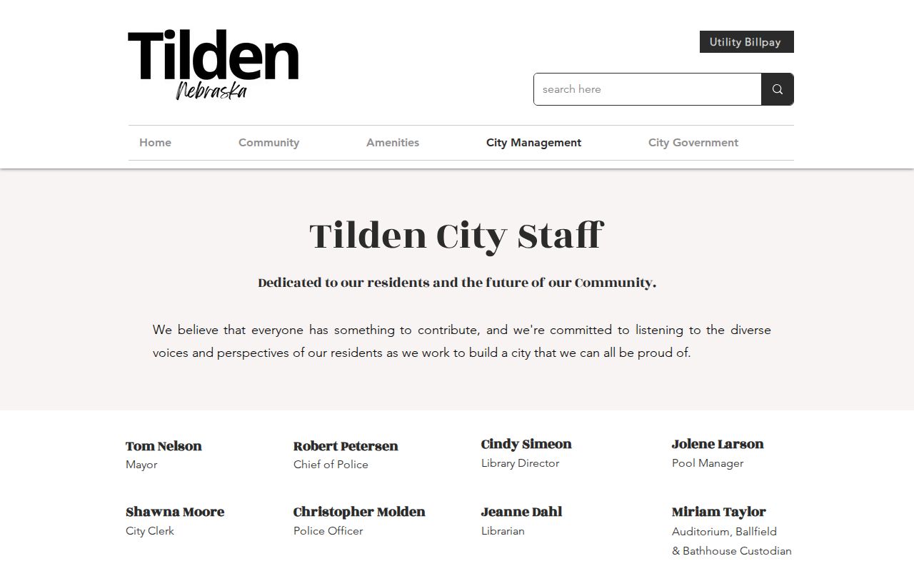 Tilden city office and police contact for Tilden warrant search
