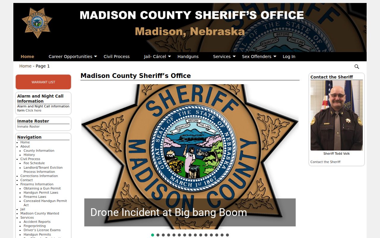Madison County Sheriff warrant records and agency contact page